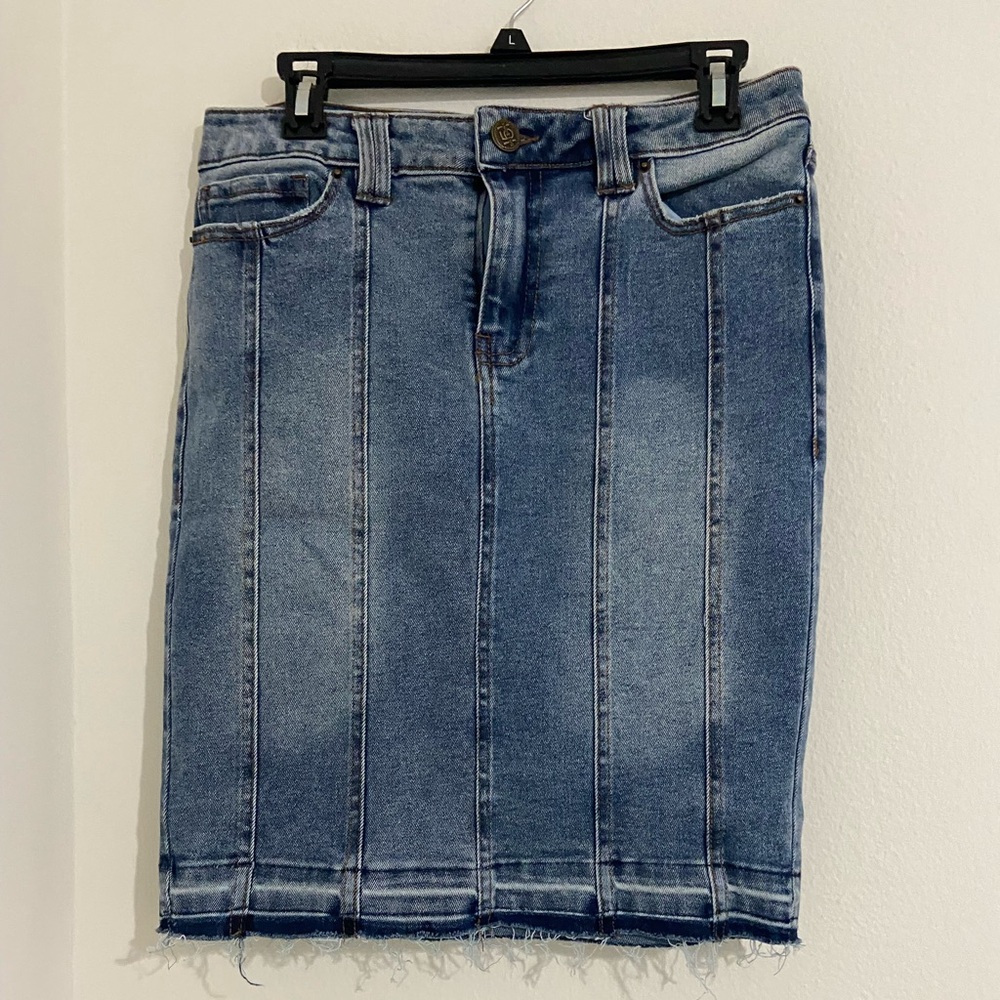 One 5 One Denim Pencil Skirt - Blue
